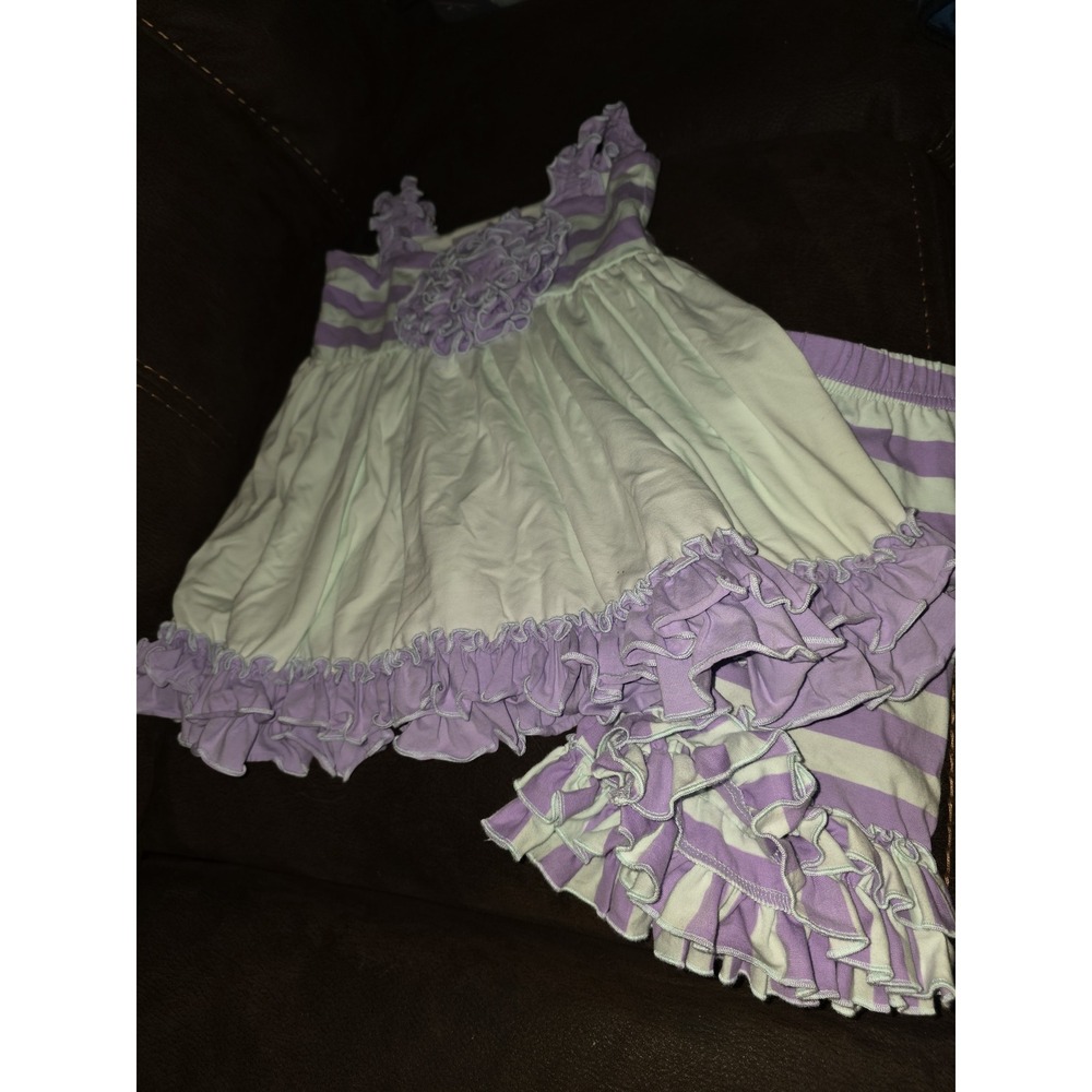 Serendipity boutique purple blue tunic top and bloomers size 6 outfit